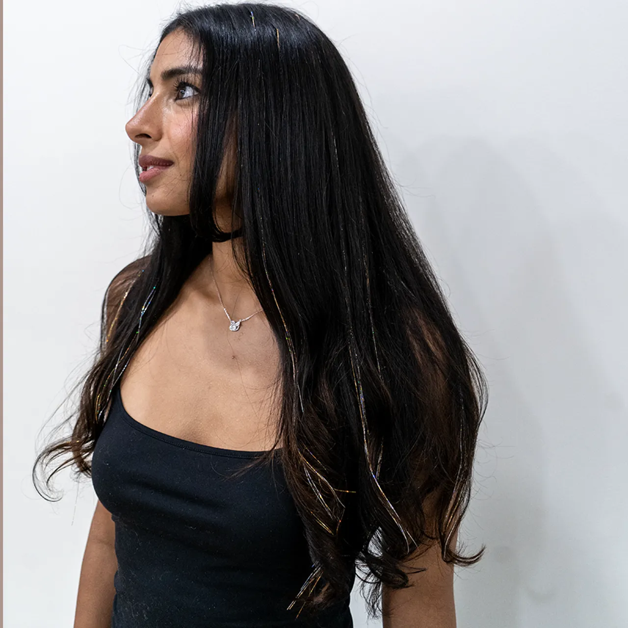 Tinsel hair extension installation in Powell, Ohio